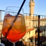 Aperol Spritz in Florence on a rooftop bar