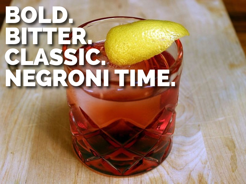 Bold. Bitter. Classic. Negroni time. - photo of a drink in a glass