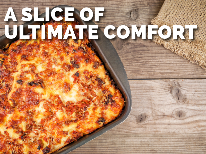 A slice of ultimate comfort - a tray of lasagna