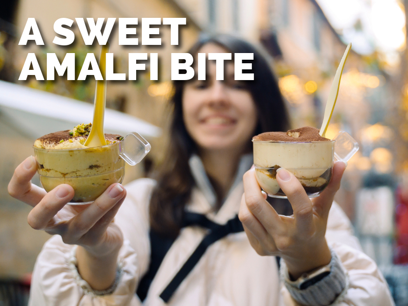 A sweet Amalfi bite - lady holding desserts
