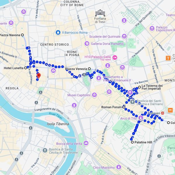 Map of the route