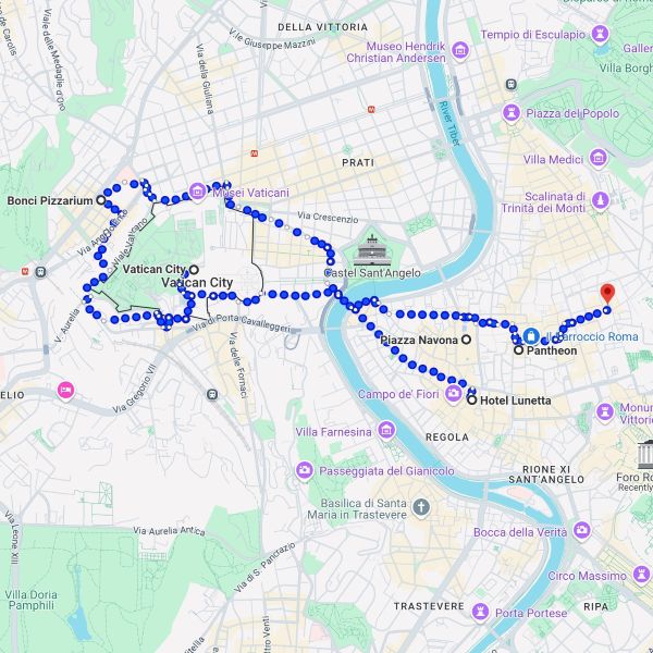 Map of route