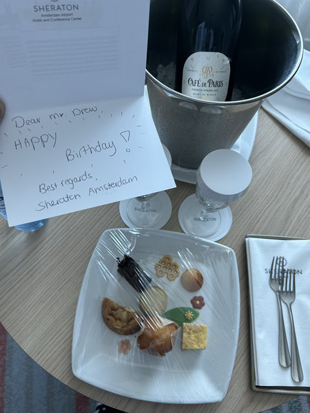 Birthday gift. Champagne and some treats