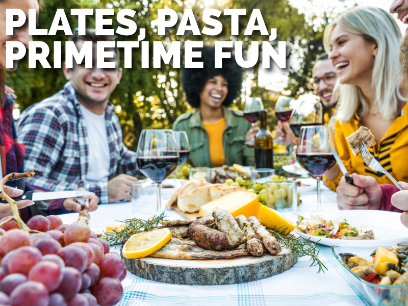 Plates, Pasta and Primetime Fun